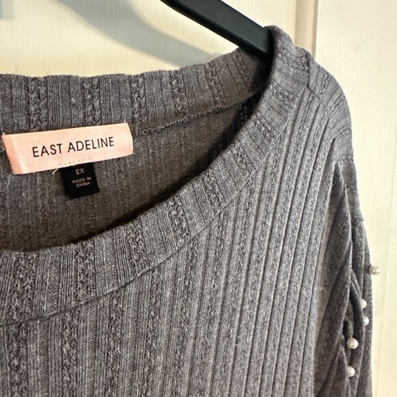 | EAST ADELINE | Purple Sweater with Pearl Detail - Picture 4 of 6